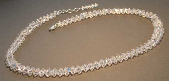 Three Crystal Woven Necklace